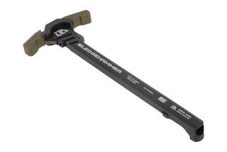 Olive drab green ambidextrous charging handle for AR-15.